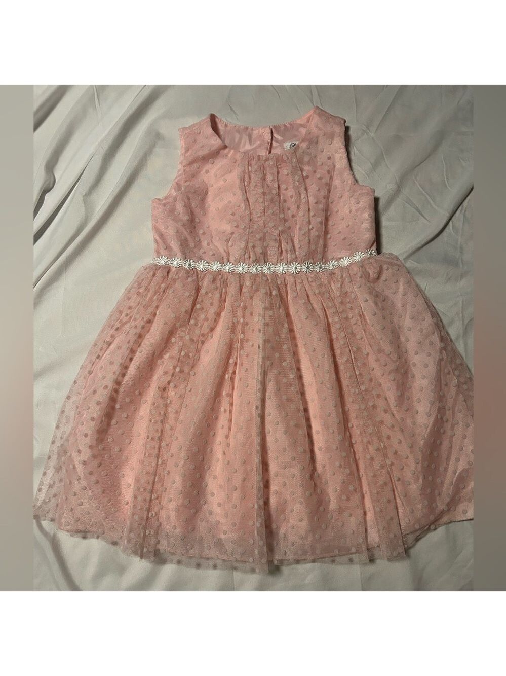 Lots of Love Speechless  3T Pink Tulle Daisy Swiss Polka Dot Easter